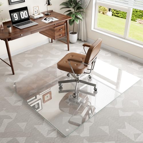 48"x60" Tempered Glass Chair Mat for Carpet - size: 48x60