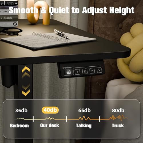 55"x24" Standing Desk, Height Adjustable Sit-Stand Home Office, Black | Electric Adjustable Standing Desk, Sit to Stand Computer Office Desk with Splice Board, Memory Preset, Lifts 28.7''-46.5" - color: Black Frame-black, size: 55-inch
