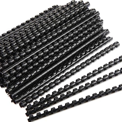 Maitys 300 Pcs Plastic Binding Combs Bulk 19 Ring Comb Spines Letter Size Spiral Binding for Notebook Calendar Picture(3/8 Inch,Black) - color: Black, size: 3/8 Inch