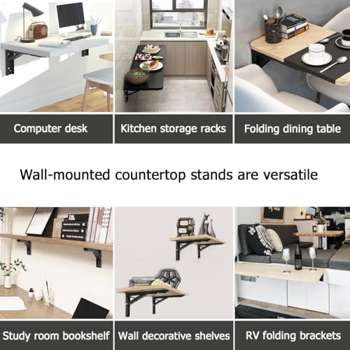Wall Folding Table Hinges 14 in,90 Degree Fold,Space Saving 4Pcs - size: 14in-4pcs
