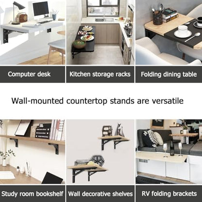 Wall Folding Table Hinges 14 in,90 Degree Fold,Space Saving 4Pcs - size: 14in-4pcs