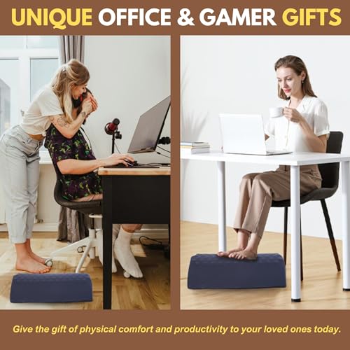 Foot Stool Under Desk, Ergonomic Foot Rest Under Desk Pillow for Improved Posture, Work from Home Essentials & Gaming Desk Accessories, Versatile Footrest for Couch, Office & Car with Massage Texture