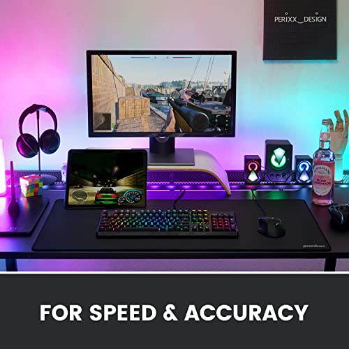 Perixx DX-1000XXL Waterproof Gaming Mouse Pad with Stitched Edge - Non-Slip Rubber Base Design for Laptop or Desktop Computer - XXL Size 35.43x16.93x0.12 Inches - size: 16.9L x 35.4W inches