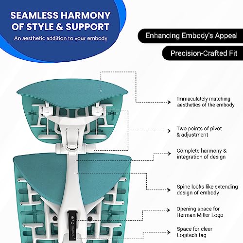 OFFICE LOGIX SHOP Embody Headrest Compatible with Herman Miller Embody Chair (Galaxy Fabric/White Frame) - color: Galaxy Fabric/White Frame
