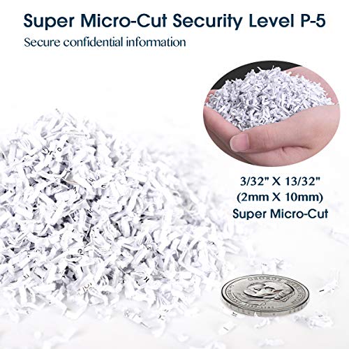 WOLVERINE SD9520 P5 Super Micro Cut Shredder, 15-Sheet, Ultra Quiet, 8Gal Bin, Black - size: 15-Sheet Level P5-Black