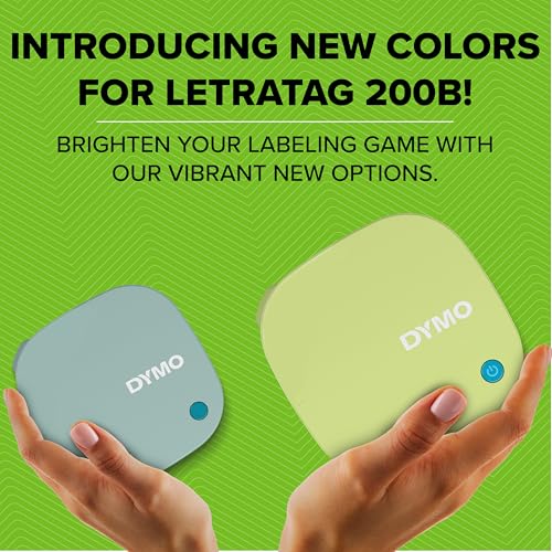 DYMO LetraTag 200B Bluetooth Label Maker, Compact Label Printer, Connects Through Bluetooth Wireless Technology to iOS and Android, Includes 1 White Paper Label Tape, Daydream Blue - style: Daydream Blue Starter Kit