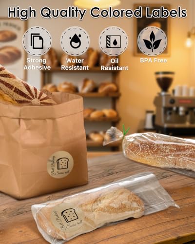 iEager 3 Inch Brown Circle Thermal Labels, Durable Round Thermal Label - color: Brown, size: 3 INCH