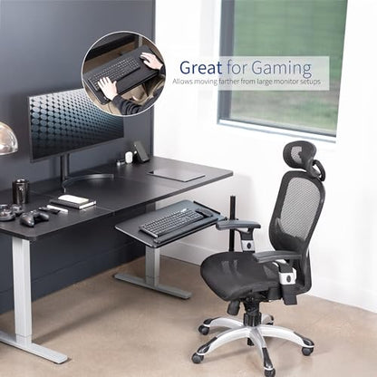 VIVO Black Office Chair Mounted 26 x 12 in Keyboard Tray, MOUNT-KB08C