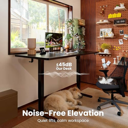 ErGear Height Adjustable Electric Standing Desk, 55 x 28 Inches Sit Stand up Desk, Memory Computer Home Office Desk, Black - color: Black, size: 55 X 28 Inches