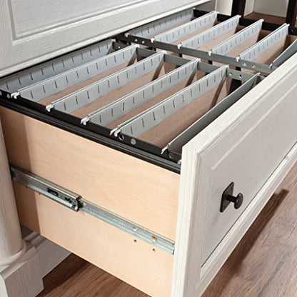 Sauder Palladia 2 Drawer File Cabinet, Lateral Filing Cabinets for Home Office, Hanging File Folders Organizer, Interlocking Drawers, in Glacier Oak Finish - color: Glacier Oak
