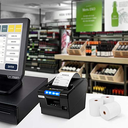 MUNBYN Thermal Paper 3 1/8 x 230ft, 10 Rolls Receipt Paper Work for Star Micronics TSP100 TSP143 Epson 80mm Receipt Printer Square POS Register, 80mm Thermal Receipt Papers, BPA Free, Plus Version - size: 3 1/8" x 230', style: 10 Rolls