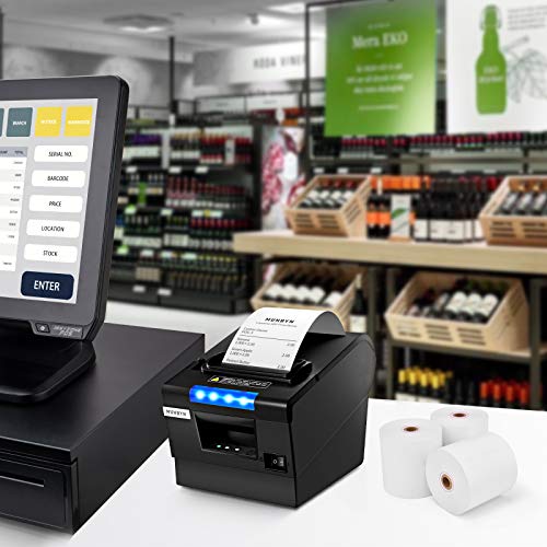 MUNBYN Thermal Receipt Paper 3 1/8 x 230ft, Work for Star Micronics TSP100 TSP143 Epson 80mm Receipt Printer Square POS Register, 80mm Thermal Receipt Paper, BPA Free, 20 Rolls - size: 3 1/8" x 230', style: 20 Rolls