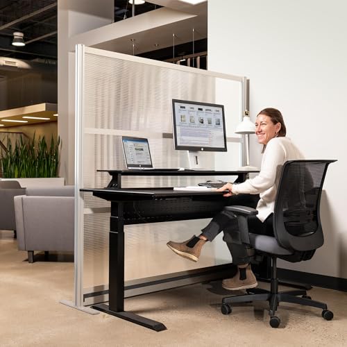 Stand Up Desk Store Aesthetic Modular Room Divider Wall | 70" W x 70" H Office Partition Walls & Cubicle Wall Dividers | Lightweight, Durable, Translucent Partition Wall Divider for Workspaces - size: 70" x 70"
