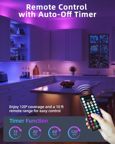 EZVALO 80RGB Color Changing Under Cabinet Lighting, Led Shelf Lights | Wireless, Rechageable, Magnetic, Remote Control, Color Changing, Diammble, DIY Mode, 1800mAh Battery, Memory Function