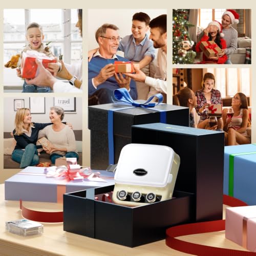 Ribbon Printer, Phomemo P15 Mini Bluetooth Portable Label Maker Machine - color: White