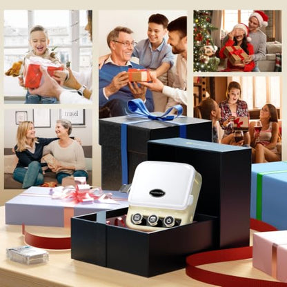 Ribbon Printer, Phomemo P15 Mini Bluetooth Portable Label Maker Machine - color: White