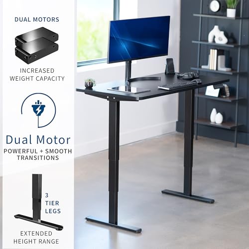 VIVO Black 55 x 28 in Standing Desk, DESK-KIT-2B55B - color: Black Top / Black Frame, size: 55 x 28