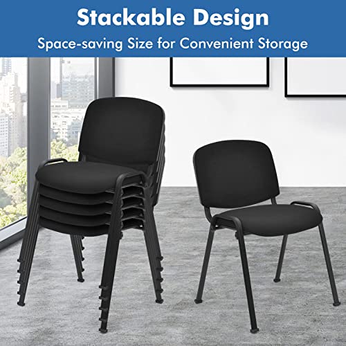 HAPPYGRILL Waiting Room Chairs, Stackable Conference Chairs with Metal Frame, Padded Cushion,Ergonomic Design, Guest Reception Chairs Set for Office, Reception Room, Conference Room, Events (10-Pack) - size: 10-Pack