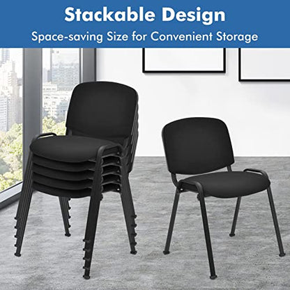 HAPPYGRILL Waiting Room Chairs, Stackable Conference Chairs with Metal Frame, Padded Cushion,Ergonomic Design, Guest Reception Chairs Set for Office, Reception Room, Conference Room, Events (10-Pack) - size: 10-Pack