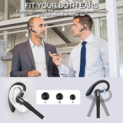 Bluetooth Headset,Wireless Bluetooth Earpiece with 400mAh Charging Case