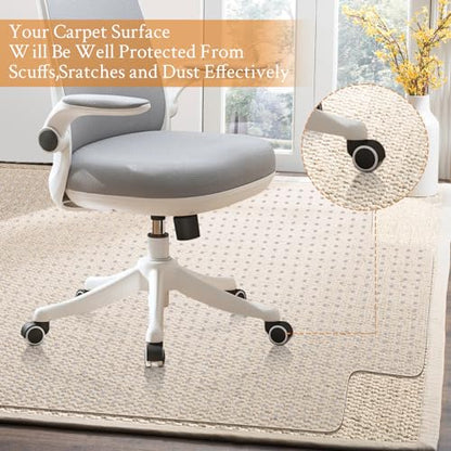 KMAT Office Chair Mat for Carpet, Computer Desk Mat,Clear Desk Chair Mat for Home Office Rolling Chair,Heavy Duty Floor Protector-Easy to Clean,Anti-Slip-36 x48 with Lip - size: 36"x48", style: Carpet Mat With Lip