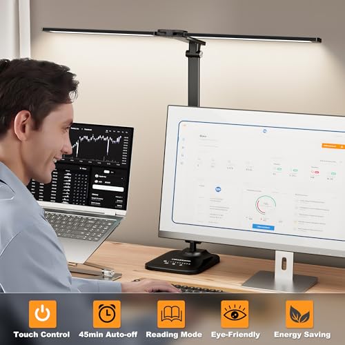 LED Desk Lamp for Office Home, Height Adjustable Architect Desk Light with USB Adapter, Stepless Dimming Desk Lamp Light for Reading, Study, Workbench - color: Black