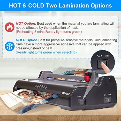 Lamtetur A3 Thermal Laminator Machine with 70 Letter Size Laminating Sheets | 11X17 Laminating Machine For Office Home School Teacher,13 inch Hot&Cold Lamination 3-5Mil With Paper Cutter,Corner Rounder
