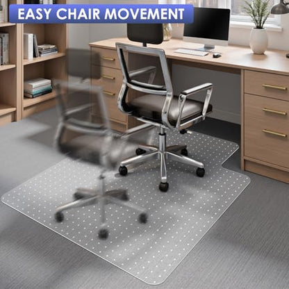 Kuyal Office Chair Mat for Carpet, 2 Pack Heavy Duty Computer Chair Mat | 36''x48"with Lip , Under Desk Protector Carpeted Clear Floors Mat, Easy Chair Movement,Ship Flat - size: 36" X 48" with Lip 2Pack