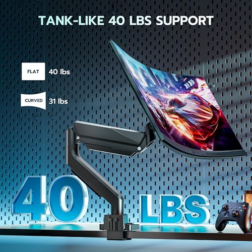 Heavy Duty Single Monitor Mount for 13"-49" Curved Screens with USB, Black - color: Black, style: with USB