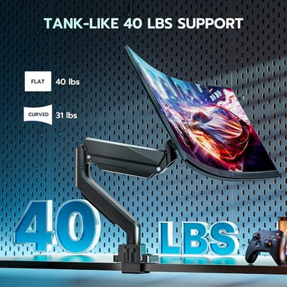 Heavy Duty Single Monitor Mount for 13"-49" Curved Screens with USB, Black - color: Black, style: with USB
