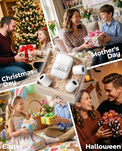 Label Maker, A421 Bluetooth Label Thermal Printer for Small Business & Home | Inkless Printer for Barcode, Address, Office, Compatible with iOS & Android, with 1 Label - color: White