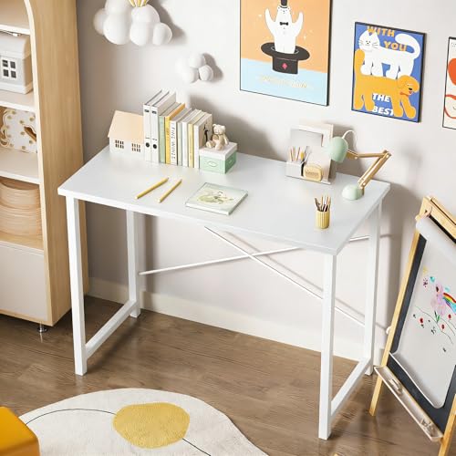 Sweetcrispy 32-Inch Small Computer Desk for Bedroom, White, 2 Pack - color: White, size: 32"-2 Pack