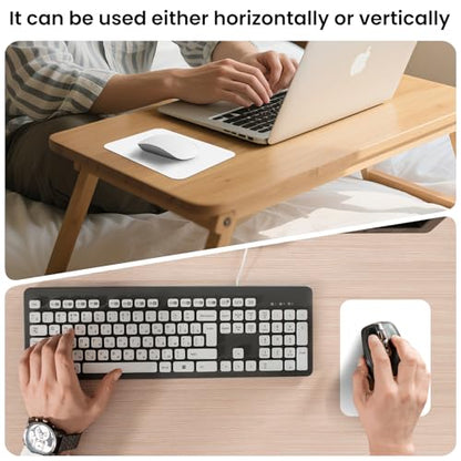 Small Mouse Pad 6 x 8 Inch, Horizontal and Vertical Flexible use. Great for Traveling, Wireless laptops, Keyboard Trays, Offices, etc. (White) - color: white