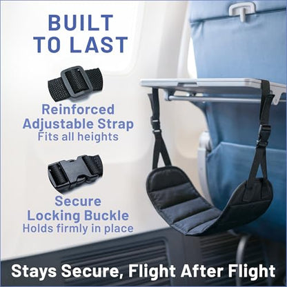 BASIC CONCEPTS Airplane Foot Hammock for Plane Travel Essentials - Airplane Travel Essentials, Long Flight Foot Rest - Plane Gadgets