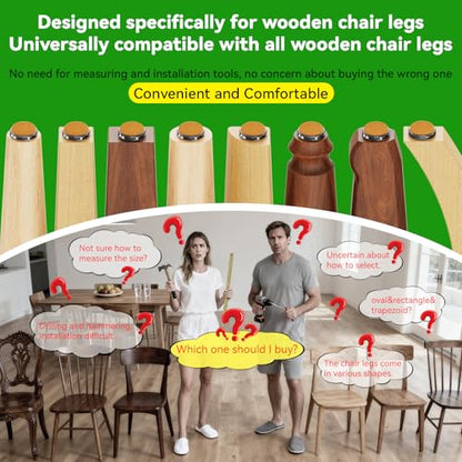 Nail on Felt Pads | Felt 24Pack | Wooden Chair Specific, Premium Floor Protectors | Nail On Chair Leg Pads, Nail in Furniture Pads for Furniture Legs |Protect Floors Anti-Scratch Reduce Noise - size: Brown--Felt Pads