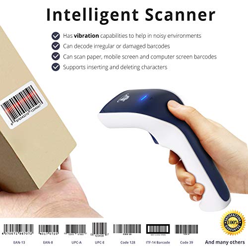 ScanAvenger Wireless Portable 1D with Stand Bluetooth Barcode Scanner: Hand Scanner 3-in-1, Cordless, Rechargeable Scan Gun for Inventory - USB Barcode Reader (1D Only with Next Gen Stand) - style: 1D With Next Gen Stand