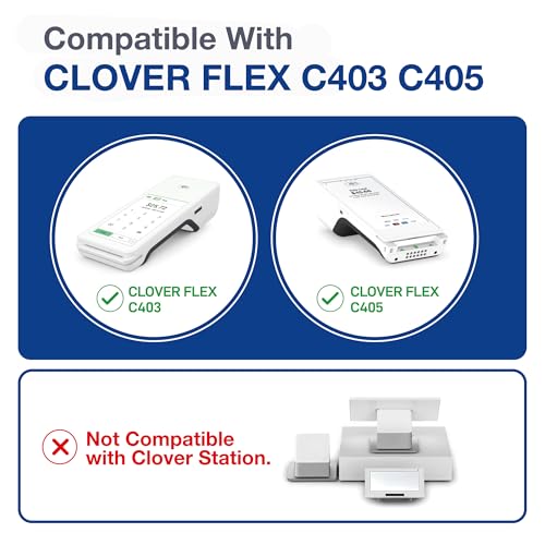 Thermal Paper Rolls Compatible for Clover Flex C401, C403, C405-30 Rolls | 2.25 inch x 50ft - BPA Free