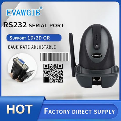 Handheld Wireless QR Barcode Scanner COMS 1D 2D Bar Code Reader with USB and RS232 Interface for Serial Connection (RS232)