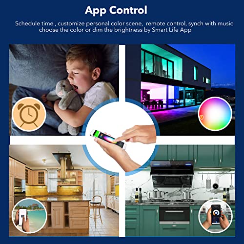 LED Smart Under Desk Lights Plug in White & RGB Color Changing Dimmable with Remote. Alexa, Google Enabled. Under Counter Lighting Bar for Kitchen, Shelf, Cupboard, Cabinet, Monitor (1-Bar Kit, 12")