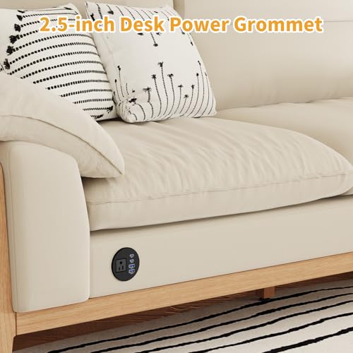 2-1/2" Desk Power Grommet, PD 20W USB-C, 2 AC Outlets | Flush Mount Recessed Outlet for Home, Office, Conference Room, RV Table - size: 2-1/2" Hole
