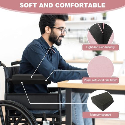 SPRING SEAON Wheelchair Accessories Armrest Covers, Memory Foam Pads, Pair - color: Pink