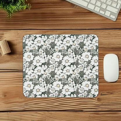 Mouse Pad for Desk with Stitched Edge, Premium Cute Washable Mouse Pads. Computer Mousepad with Non-Slip Rubber Base, Mousepads for Laptop, 9.25x7.75x0.12 inch (Daisy Fields) - color: Daisy Fields