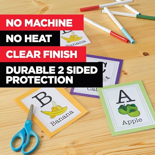 Scotch Self-Seal Laminating Sheets, Letter Size 9 in x 12 in, Single Sided, Pack of 50 - size: 8 1/2" x 11"