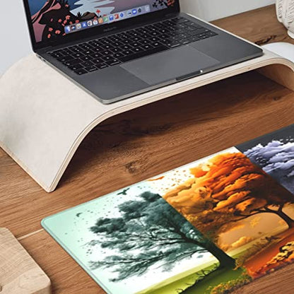 Desk Pad,Office Desk Mat 31.5"×11.8" Large Gaming Mouse Pad,Durable Extended Computer Mouse Pad,Waterproof Thick Big Mouse Pads with Non-Slip Rubber Base Office Home Four Seasons Tree - color: Xl01-01 Four Seasons Tree, size: 31.5 x 11.8 in