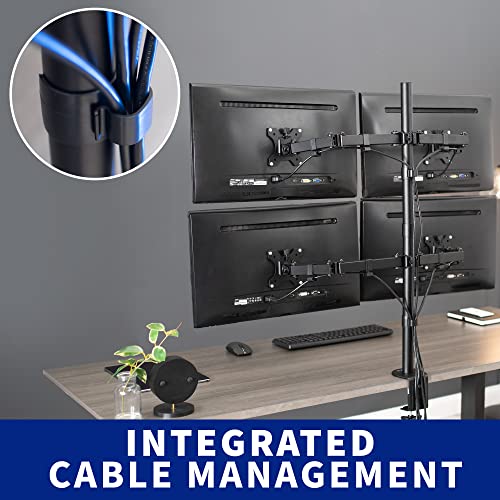 VIVO Quad 13 to 30 inch LCD Monitor Desk Mount | Adjustable 4 Screen Stand - size: Quad Mount