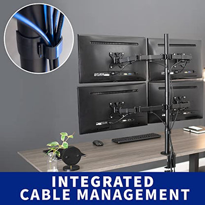 VIVO Quad 13 to 30 inch LCD Monitor Desk Mount | Adjustable 4 Screen Stand - size: Quad Mount