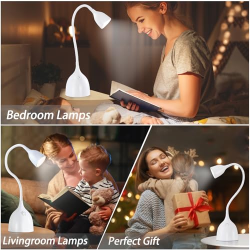 EJIAXIN Desk Lamp for College Dorm Room - LED Reading Light, White - color: White
