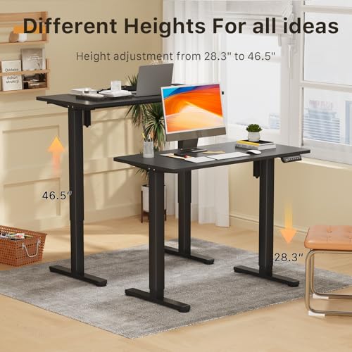 JOY worker Small Electric Stand Up Desk, 40" Whole Piece Height Adjustable - color: Black, size: 40" * 20"