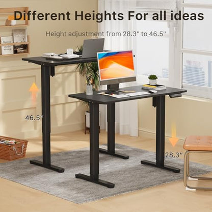 JOY worker Small Electric Stand Up Desk, 40" Whole Piece Height Adjustable - color: Black, size: 40" * 20"