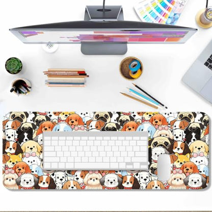 Cute Dog Large Mouse Pad, Puppy Desk Mat for Gaming, Office & Home | 31.5"x11.8"x0.12", HD Print, Long, Extended, Ultra-Smooth Surface, Non-Slip Rubber Base, Stitched Edges, Office Accessories - color: XK12